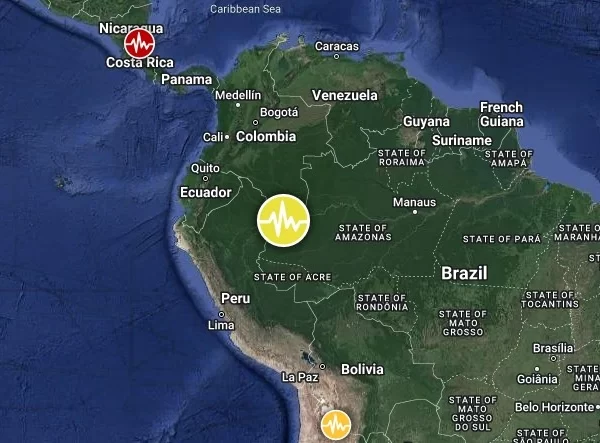 amazonas brazil earthquake m6.5 january 20 2024 location map