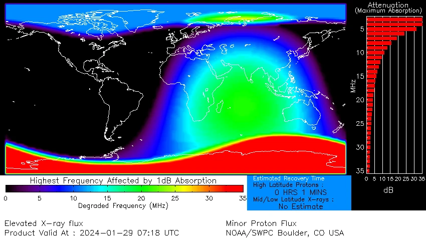 drap m6.7 solar flare january 29 2024 s1 radiation storm 0718