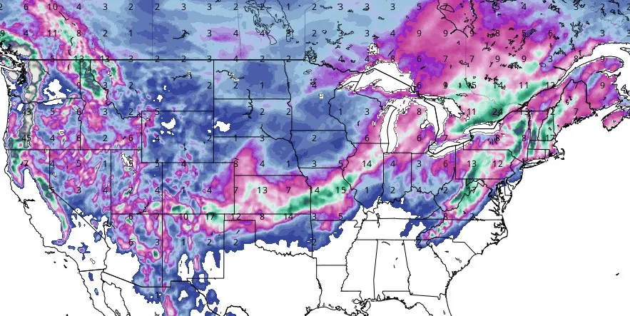 gfs total snowfall in inches january 3 - 11 2024
