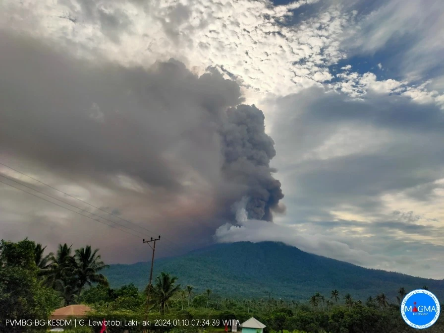 lewotobi volcano eruption january 10 2024 full