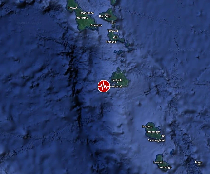 m6.3 earthquake vanuatu january 23 2024 location map