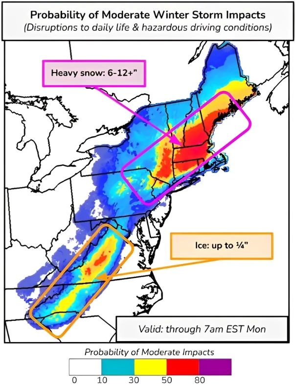 probability of moderate winter storm impacts january 6 - 8 2024