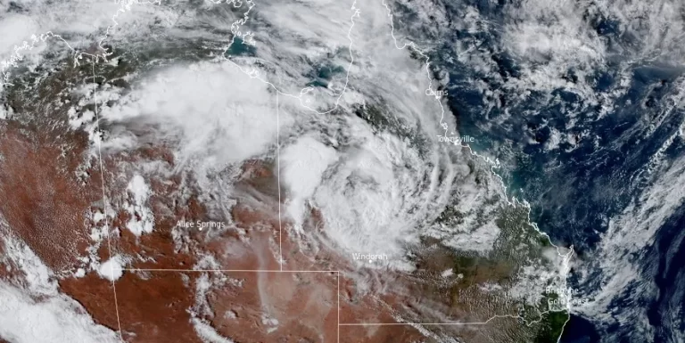satellite image of ex-tropical cyclone kirrily at 0600 utc on january 26 2024