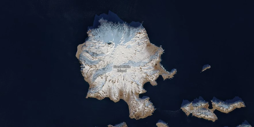 satellite image of great sitkin on january 18 2024 f