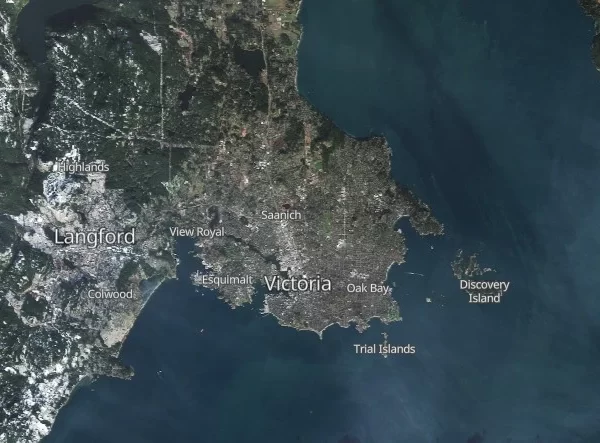 satellite image of victoria bc canada on january 15 2024
