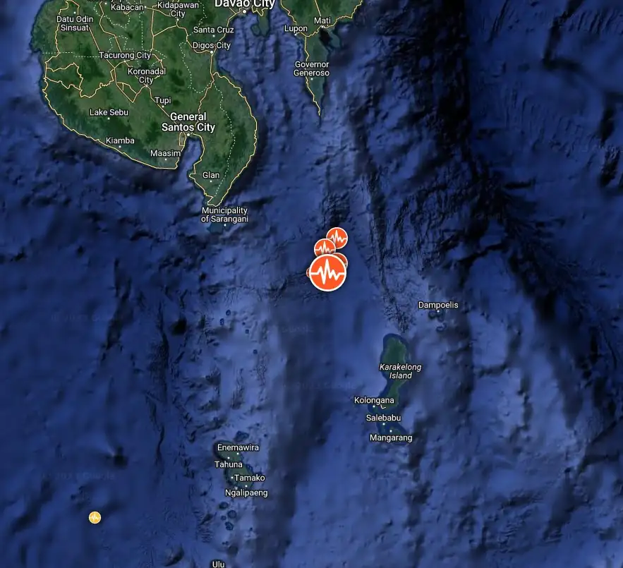 talaud islands earthquake january 8 2024 m6.7 indonesia location map