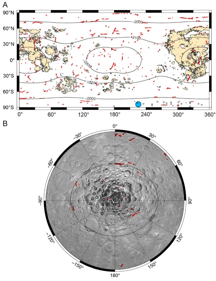 Model of lunar near-surface global stresses