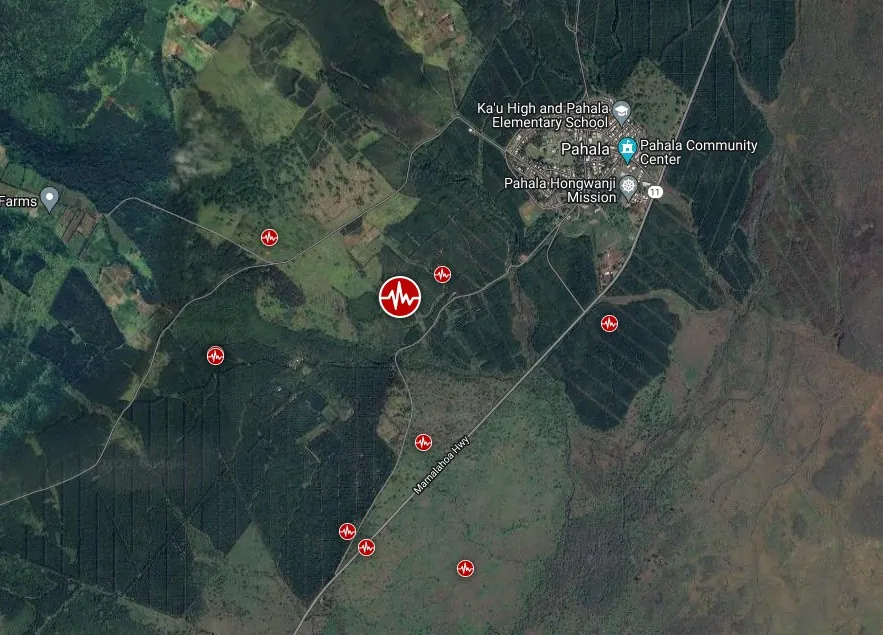 hawaii m5.7 earthquake mauna loa febraury 9 2024 location map bgz