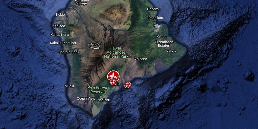 hawaii m5.7 earthquake mauna loa febraury 9 2024 location map m