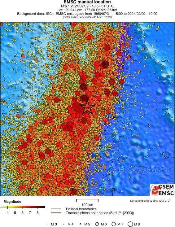 kermadec islands m6.1 earthquake february 9 2024 emsc regional seismicity