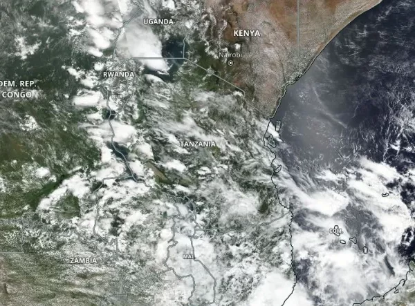 tanzania suomi npp satellite image february 12 2024