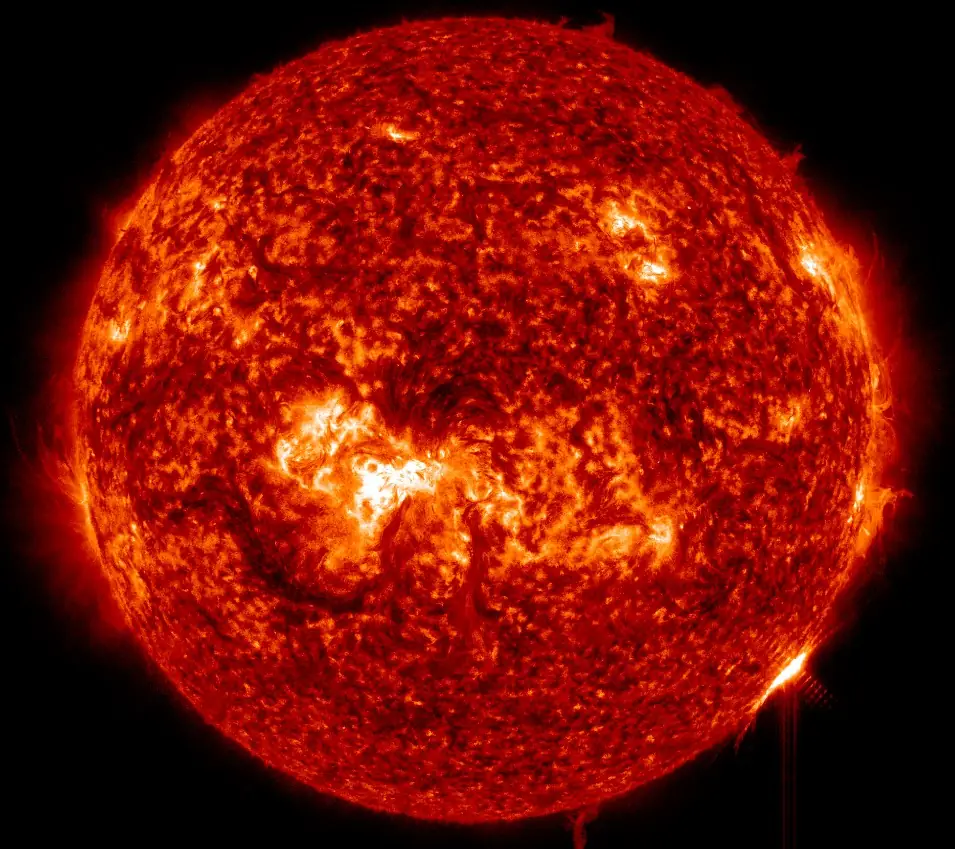 x3.3 solar flare february 9 2024 aia 304 bg