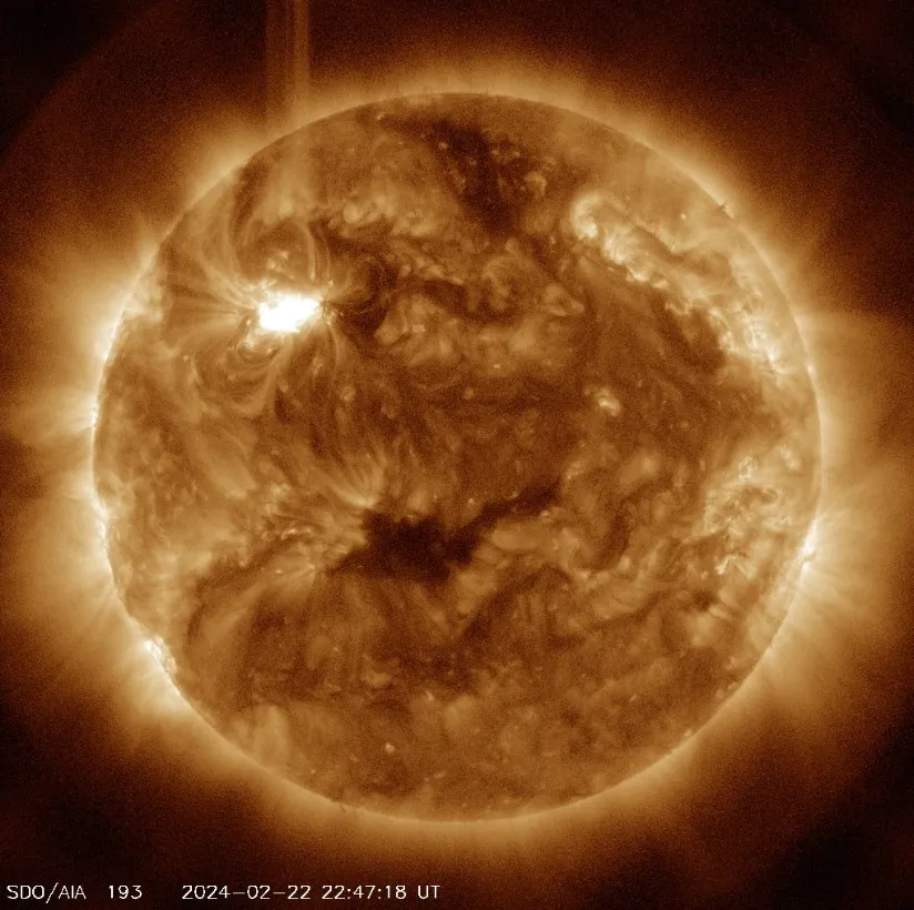 x6.3 solar flare february 22 2024 aia 193