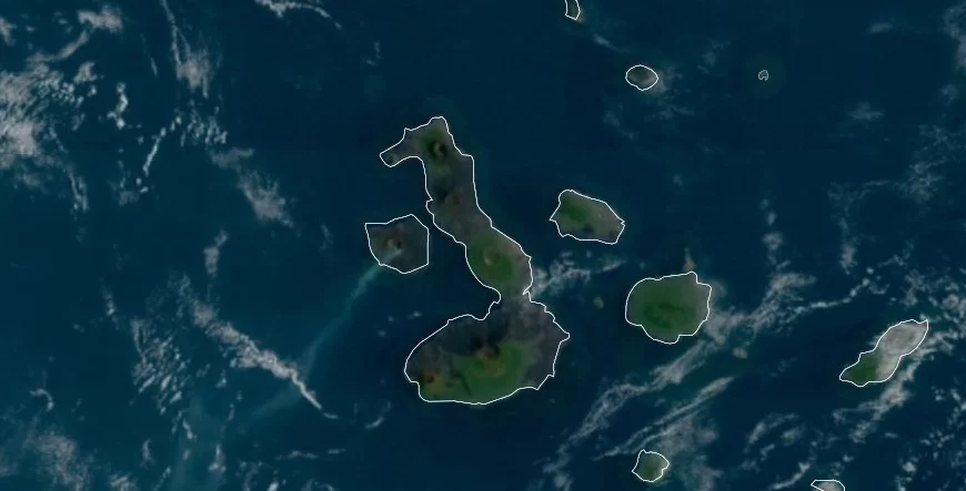 Effusive eruption continues at Fernandina volcano, Galapagos satellite image march 5 2024