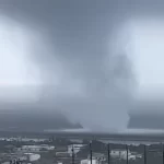 Large waterspout makes landfall in Okinawa, damaging several buildings, Japan March 5 2024