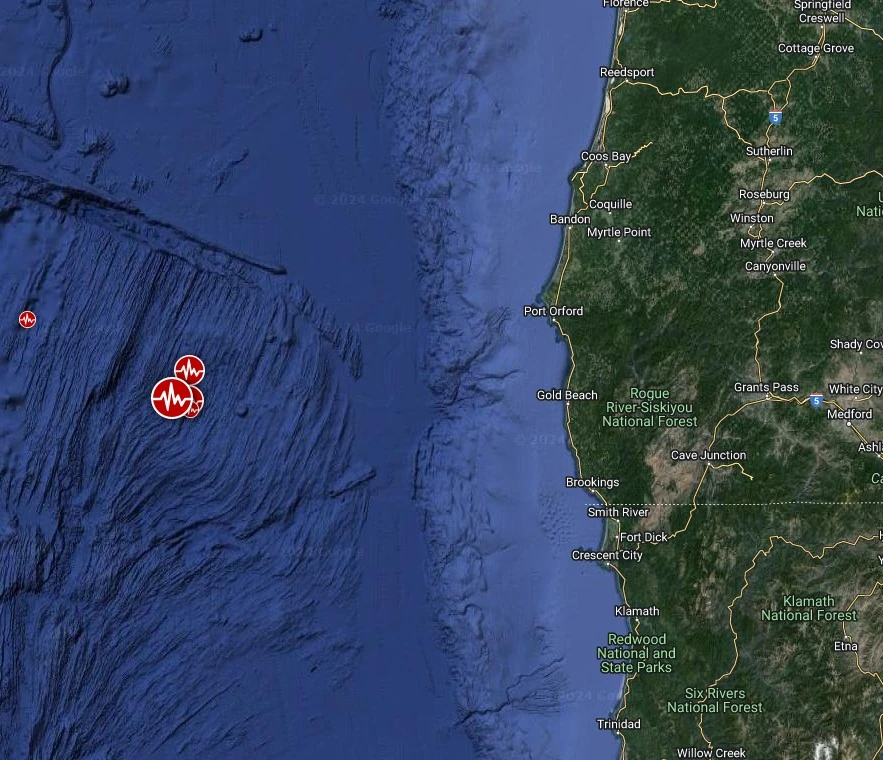 m5.7 earthquake off the coast of oregon march 27 2024 location map bg