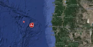 Shallow M5.7 earthquake hits off the coast of Oregon, U.S.