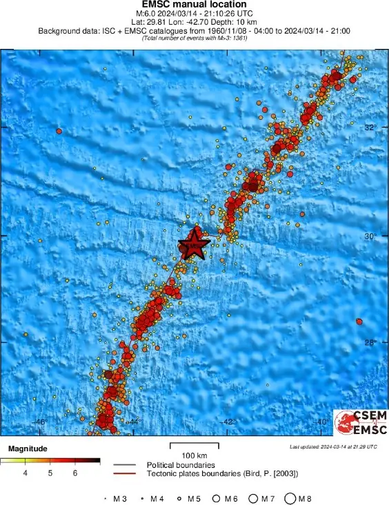 m6.0 earthquake northern mid-atlantic-ridge march 14 2024 emsc regional seismicity