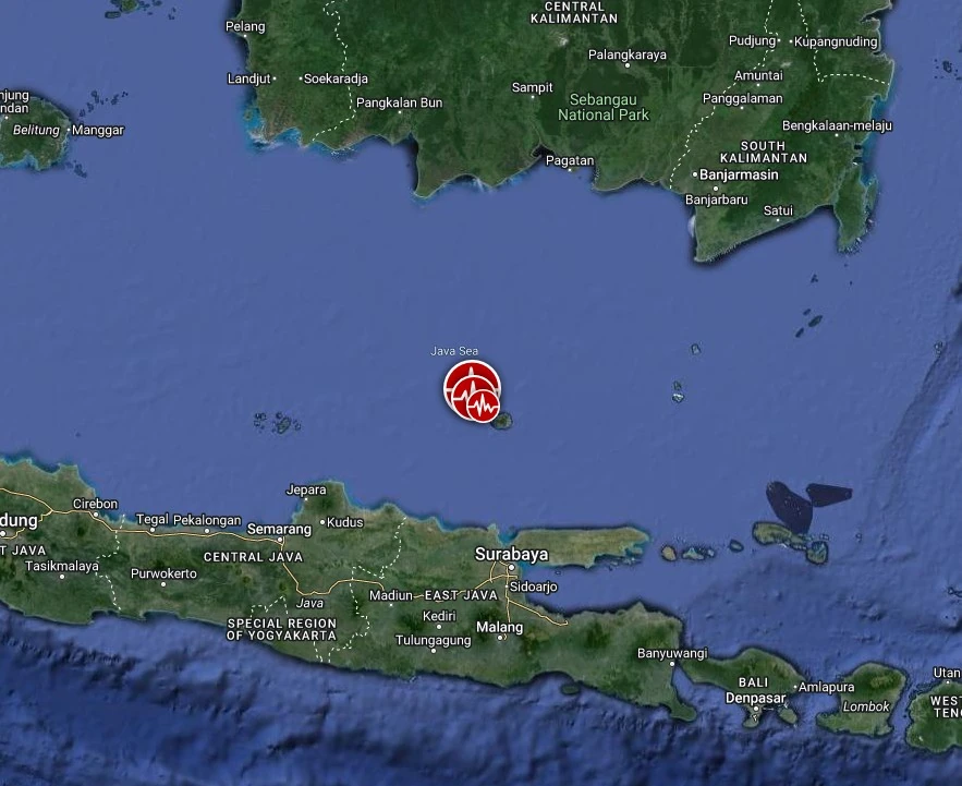 m6.5 earthquake java sea indonesia location map bg