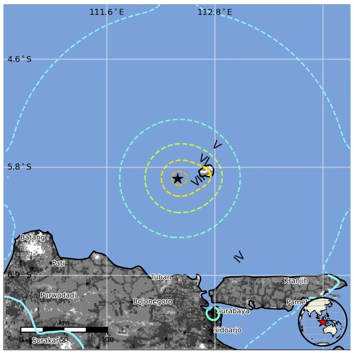 m6.5 earthquake java sea indonesia usgs epe