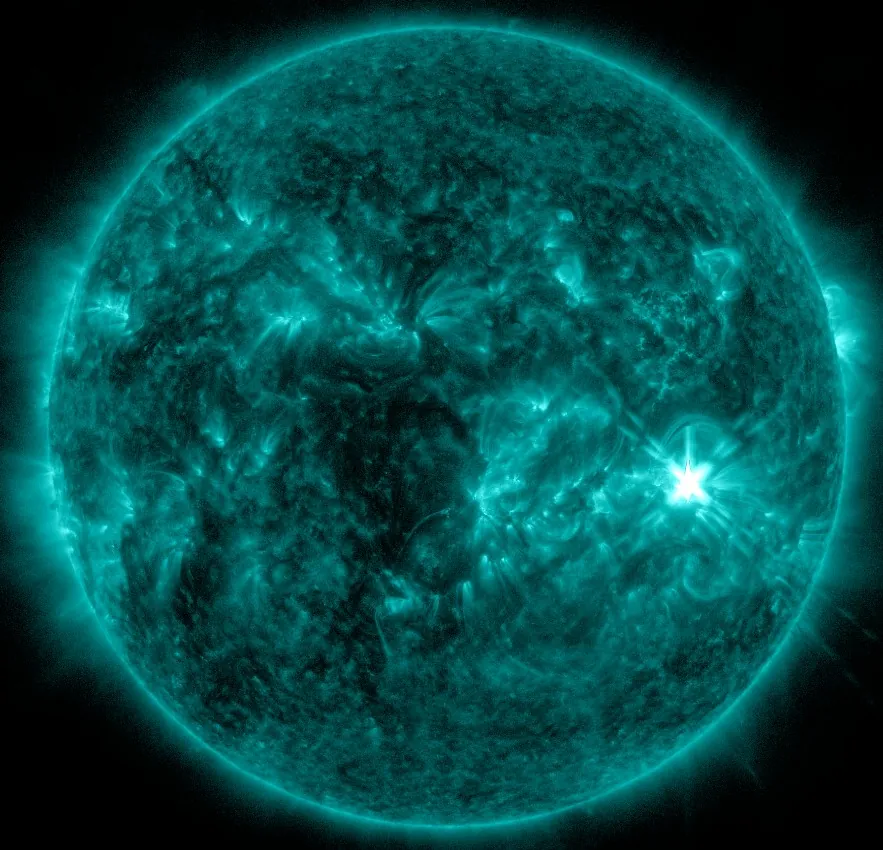 m7.4 solar flare march 10 2024 aia 131 at 1214 utc