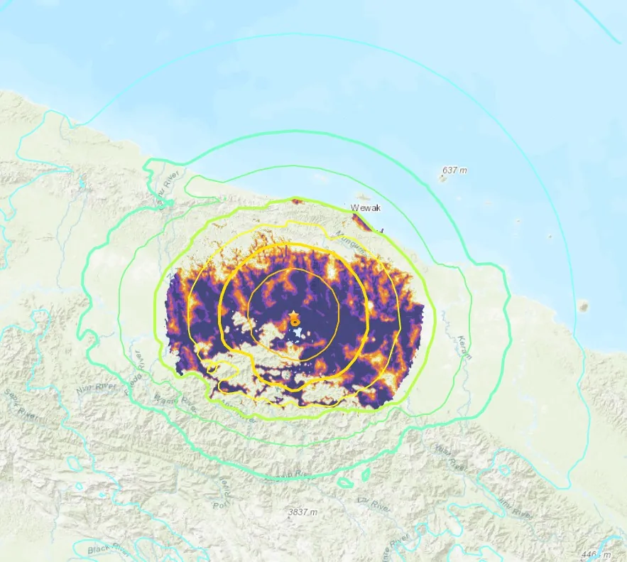 papua new guinea m6.9 earthquake march 23 2024 liquefaction map