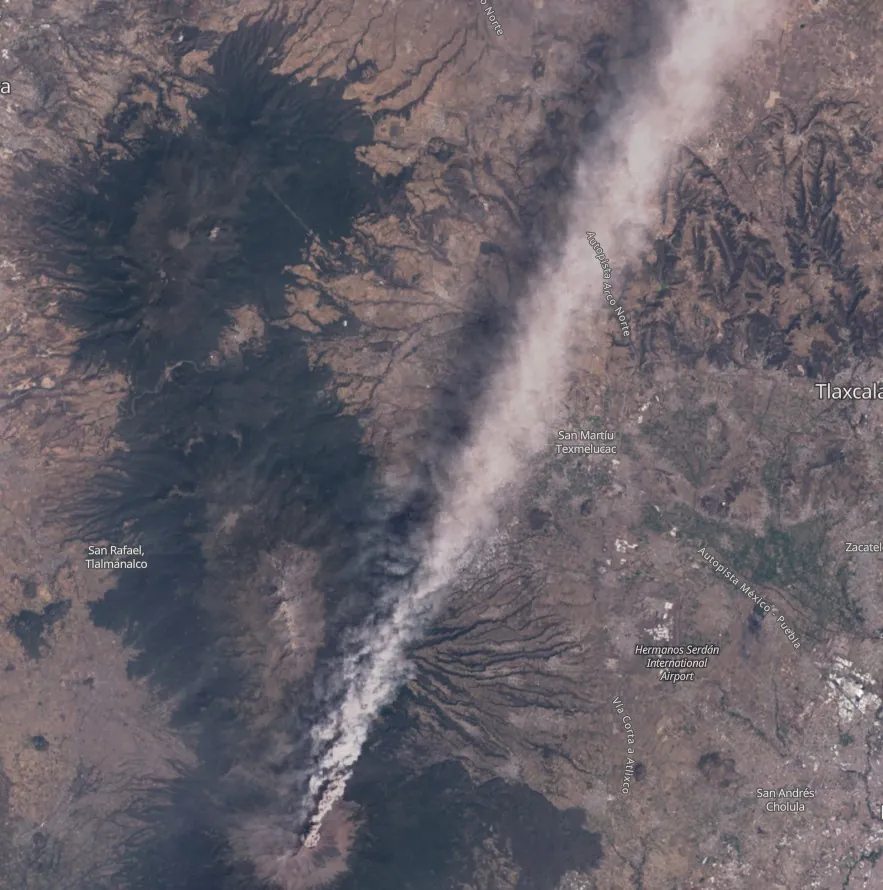 popocatepetl ash column february 28 2024 landsat