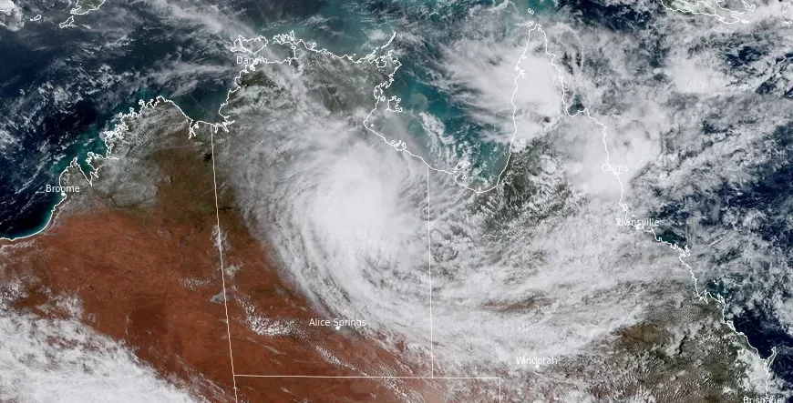 satellite image of ex-tropical cyclone megan 0520 utc on march 19 2024