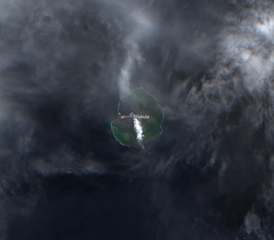 satellite image of tinakula volcano on march 11 2024 sentinel-2 bg