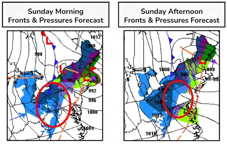sunday march 10 2024 fronts and pressure forecast