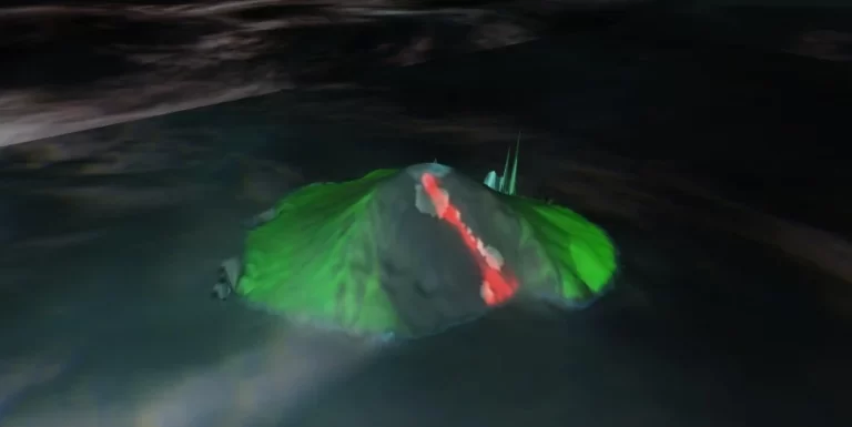 tinakula volcano on march 11 2024 3d image sentinel-2 f