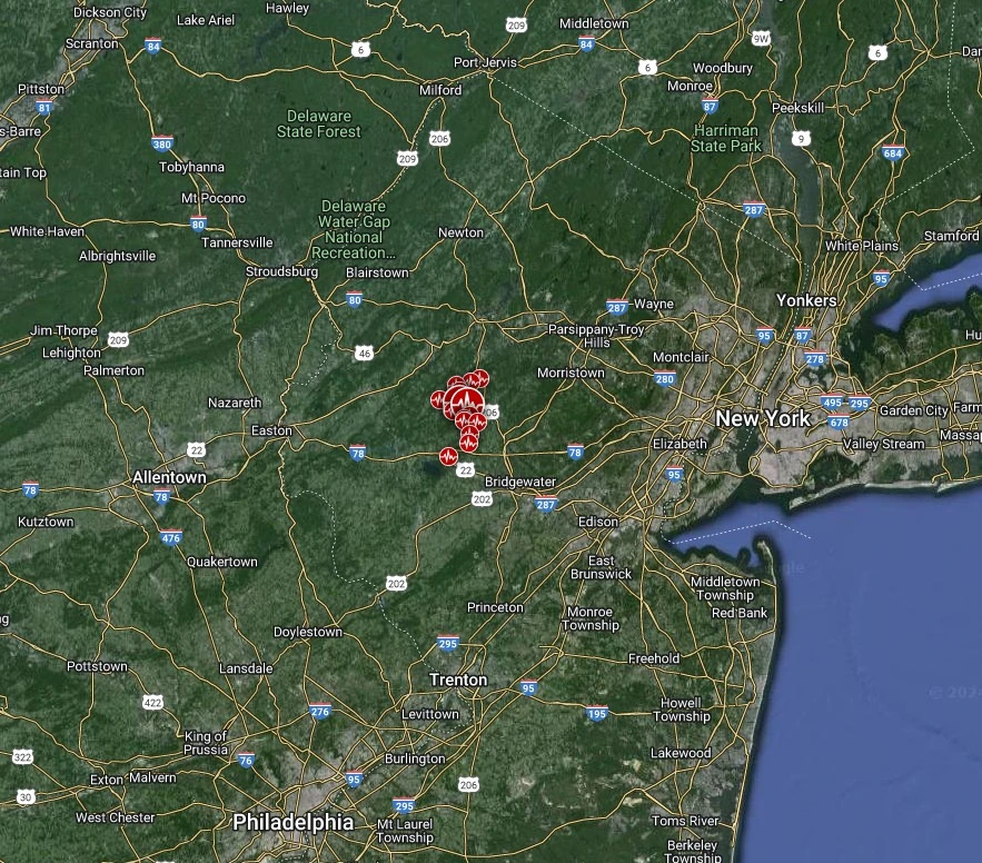 2024 Whitehouse Station, New Jersey Earthquake - aftershocks bg
