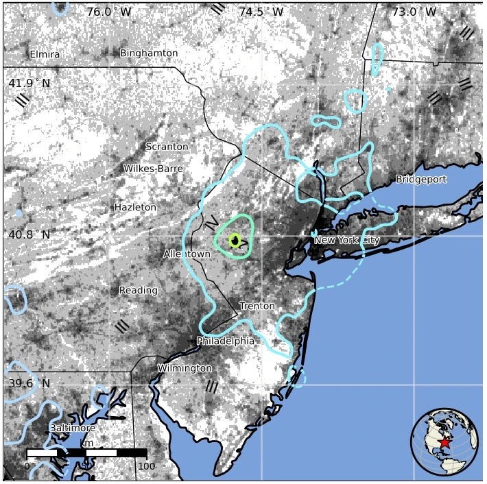 2024 Whitehouse Station, New Jersey Earthquake april 5 2024 usgs epe