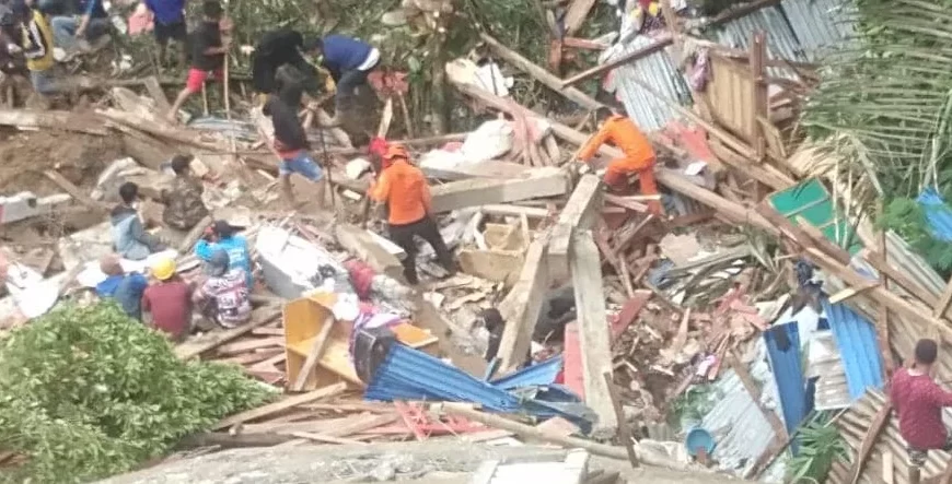 Destructive landslide hits Indonesia's South Sulawesi april 13 2024