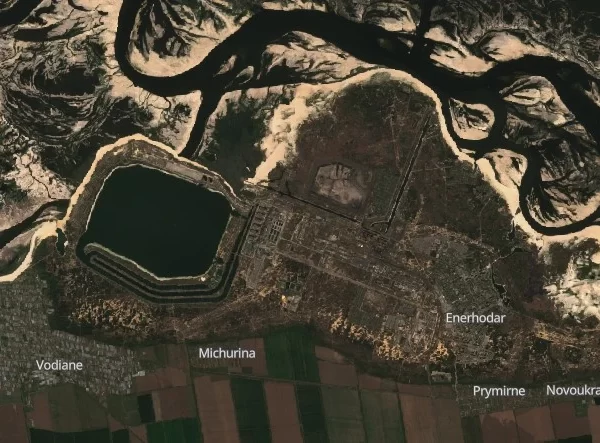 Zaporizhzhya Nuclear Power Plant (ZNPP) satellite image on april 10 2024 f