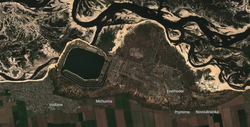 Zaporizhzhya Nuclear Power Plant (ZNPP) satellite image on april 10 2024 f