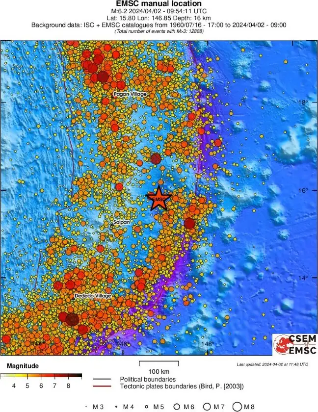 m6.3 northern mariana island earthquake april 2 2024 emsc rs