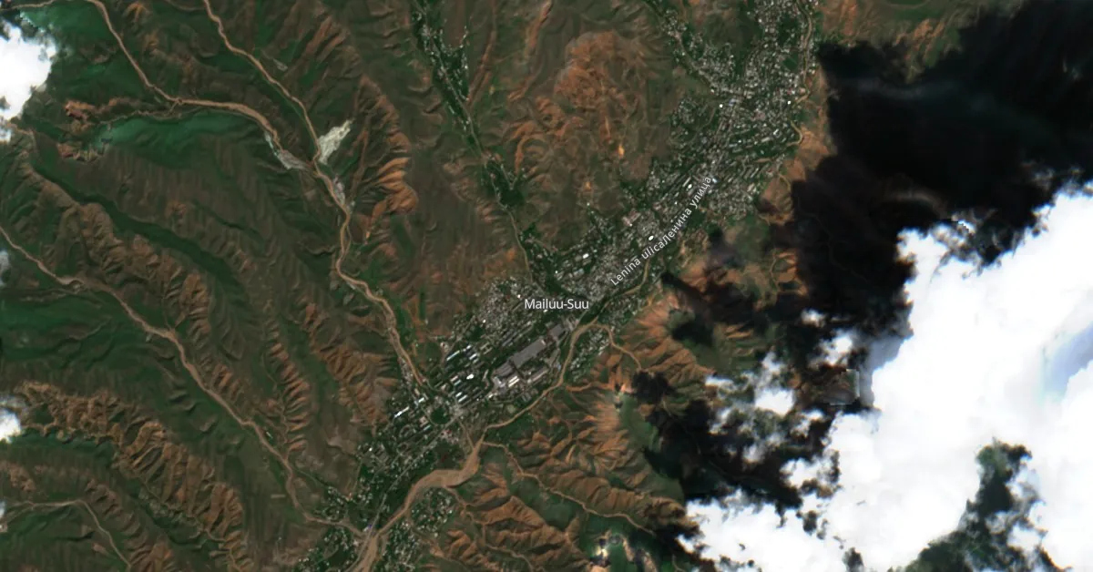 mailuu-suu kyrgyzstan april 17 2024 sentinel-2 satellite image