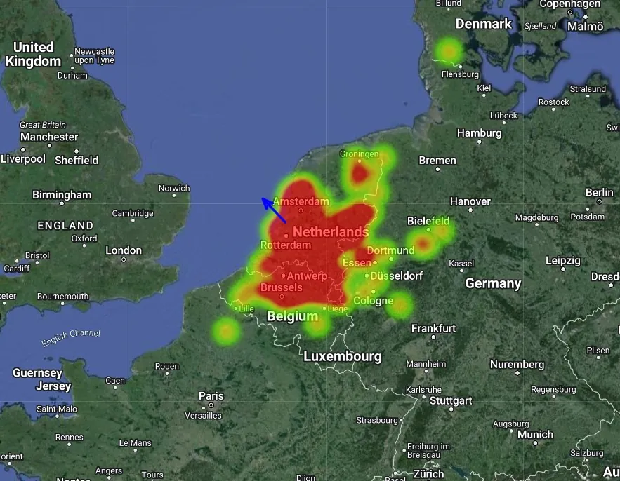 netherlands fireball april 10 2024 imo heatmap