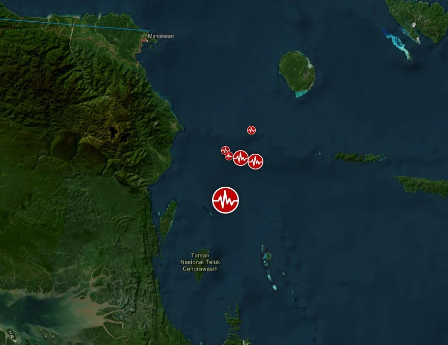 papua indonesia m6.1 earthquake april 9 2024 location map bg