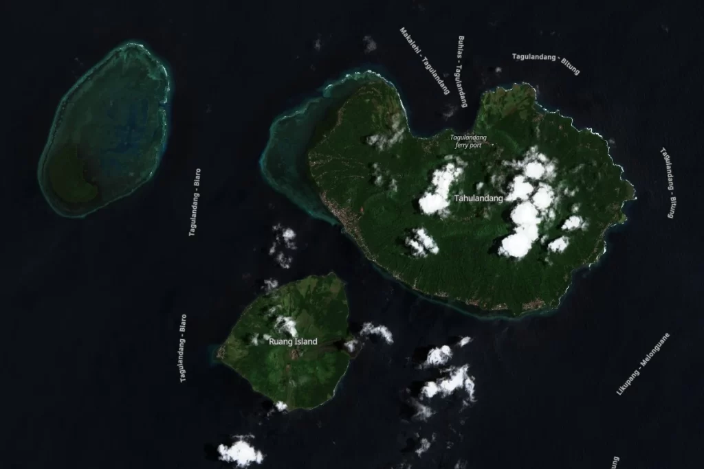 ruang volcano satellite image on march 18 2024