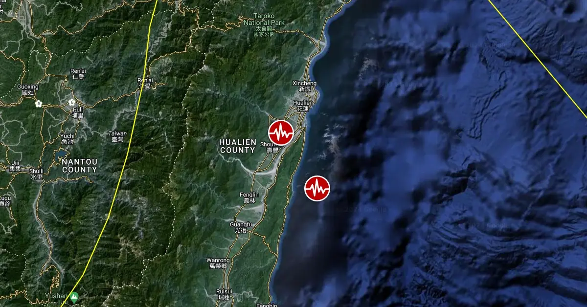 taiwan m6.0 and m6.1 earthquake locations april 22 2024