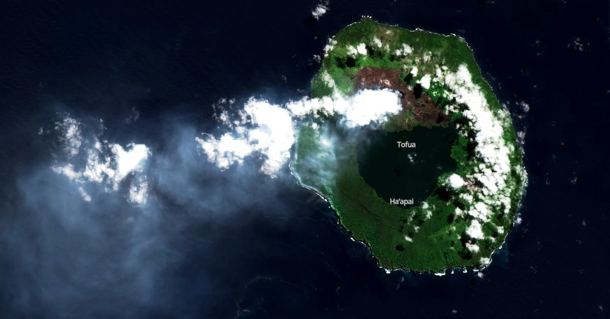 tofua volcano tonga satellite image on april 26 2024