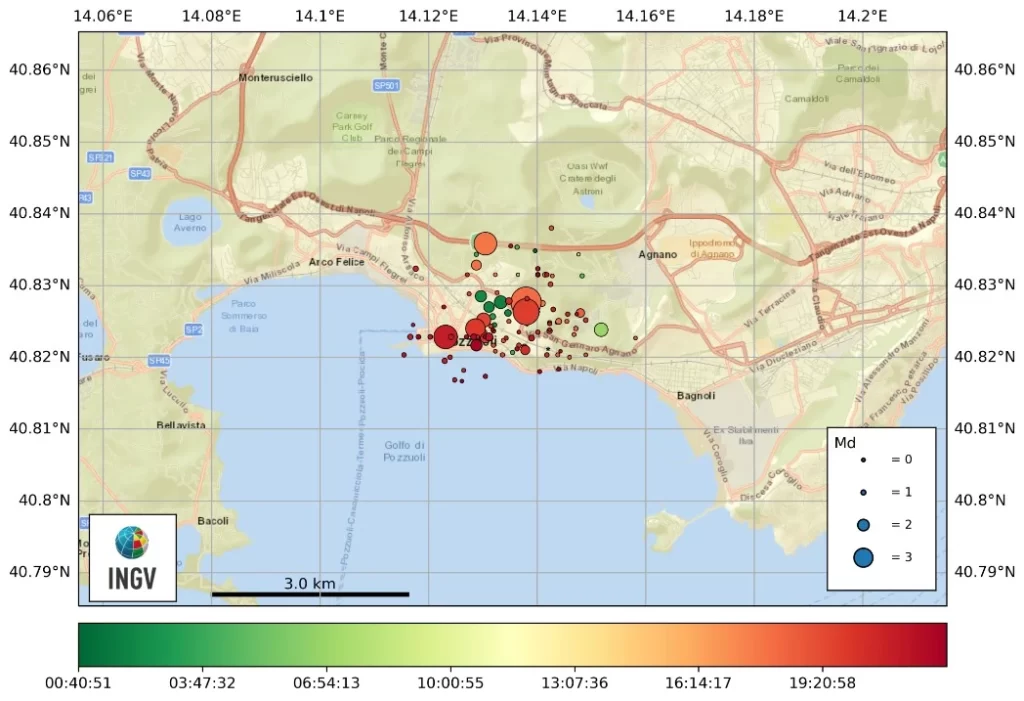 campi flegrei seismic events between 00 utc on may 20 and 0031 utc on may 21 ingv