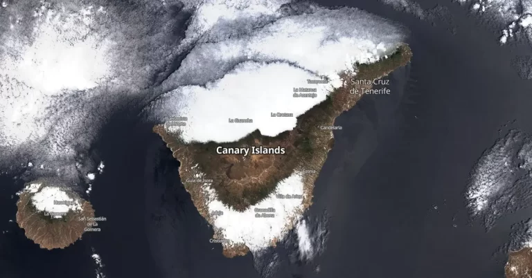 canary islands teide volcano satellite image on may 29 2024