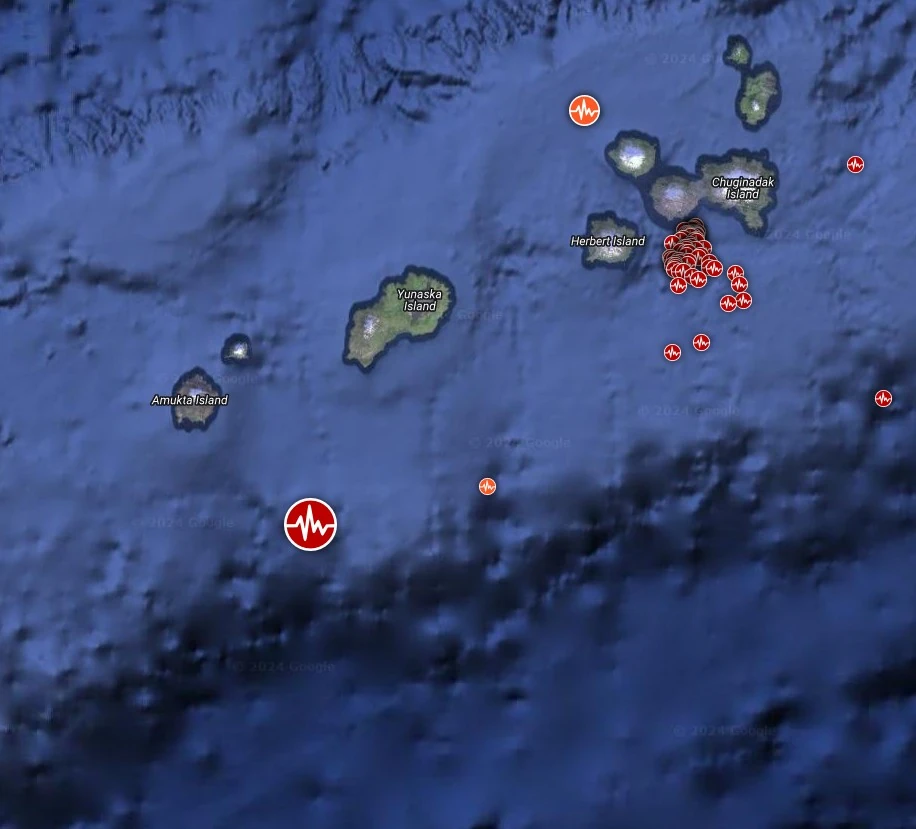 fox islands alaska m6.0 earthquake location map may 19 2024 close
