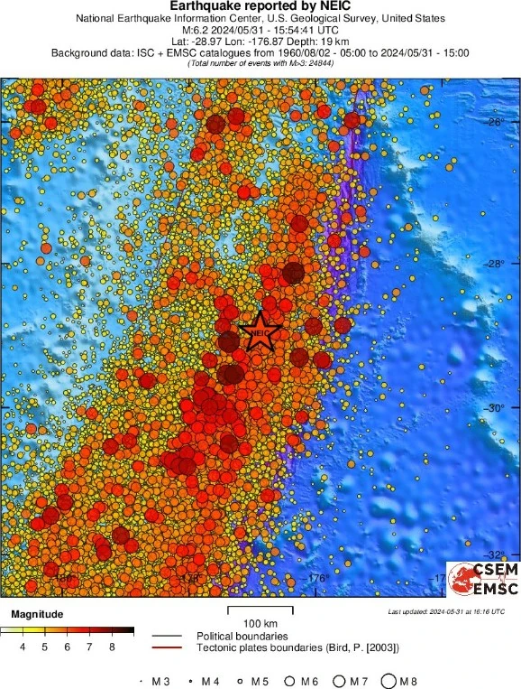 m6.2 earthquake kermadec islands region may 31 2024 emsc regional seismicity