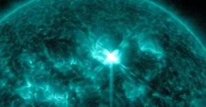 M9.1 solar flare erupts from geoeffective Region 3663