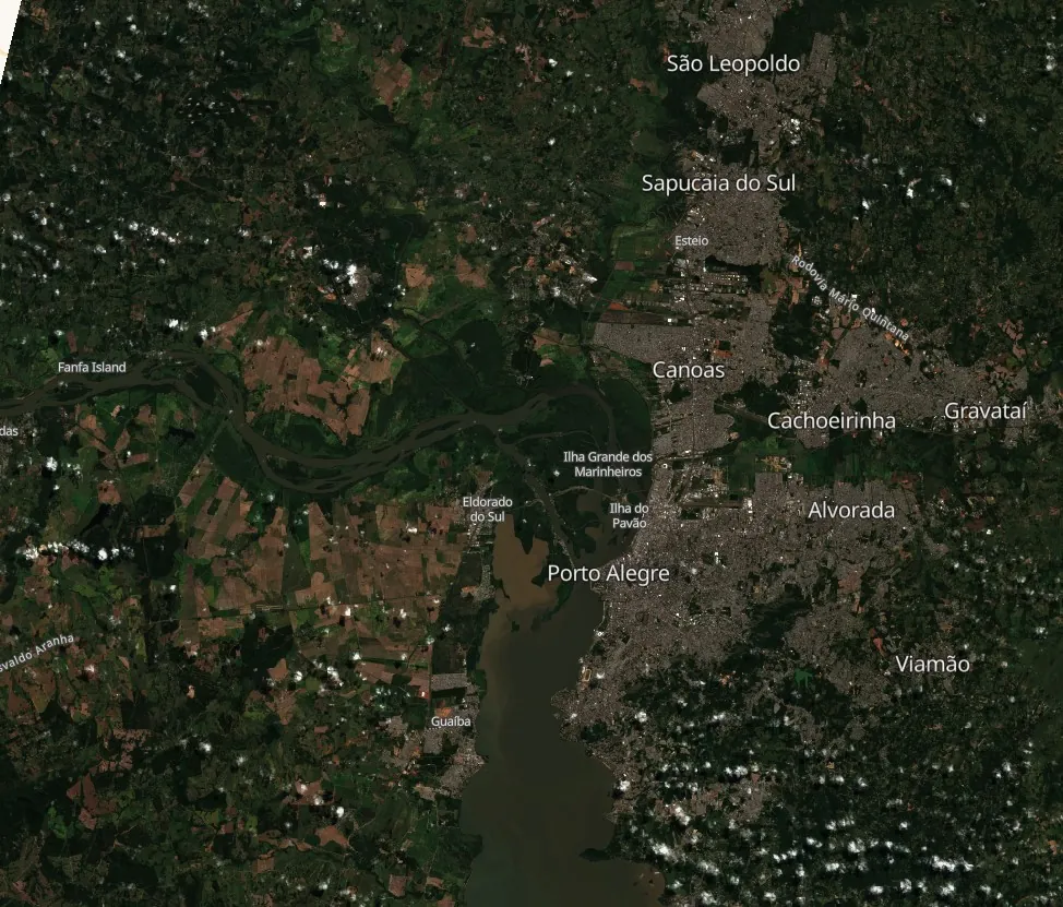 porto alegre rio grande do sul brazil april 3 2024 overhead