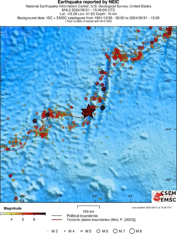 prince edward island region m6.2 earthquake may 31 2024 emsc regional seismicity